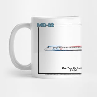 McDonnell Douglas MD-82 - One-Two-Go Airlines (Art Print) Mug